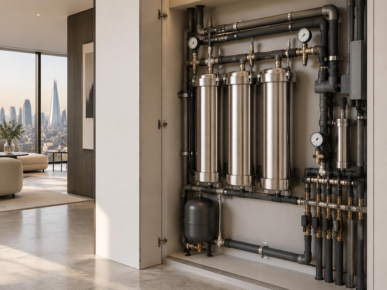 Whole-property water treatment installation